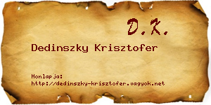 Dedinszky Krisztofer névjegykártya