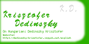 krisztofer dedinszky business card